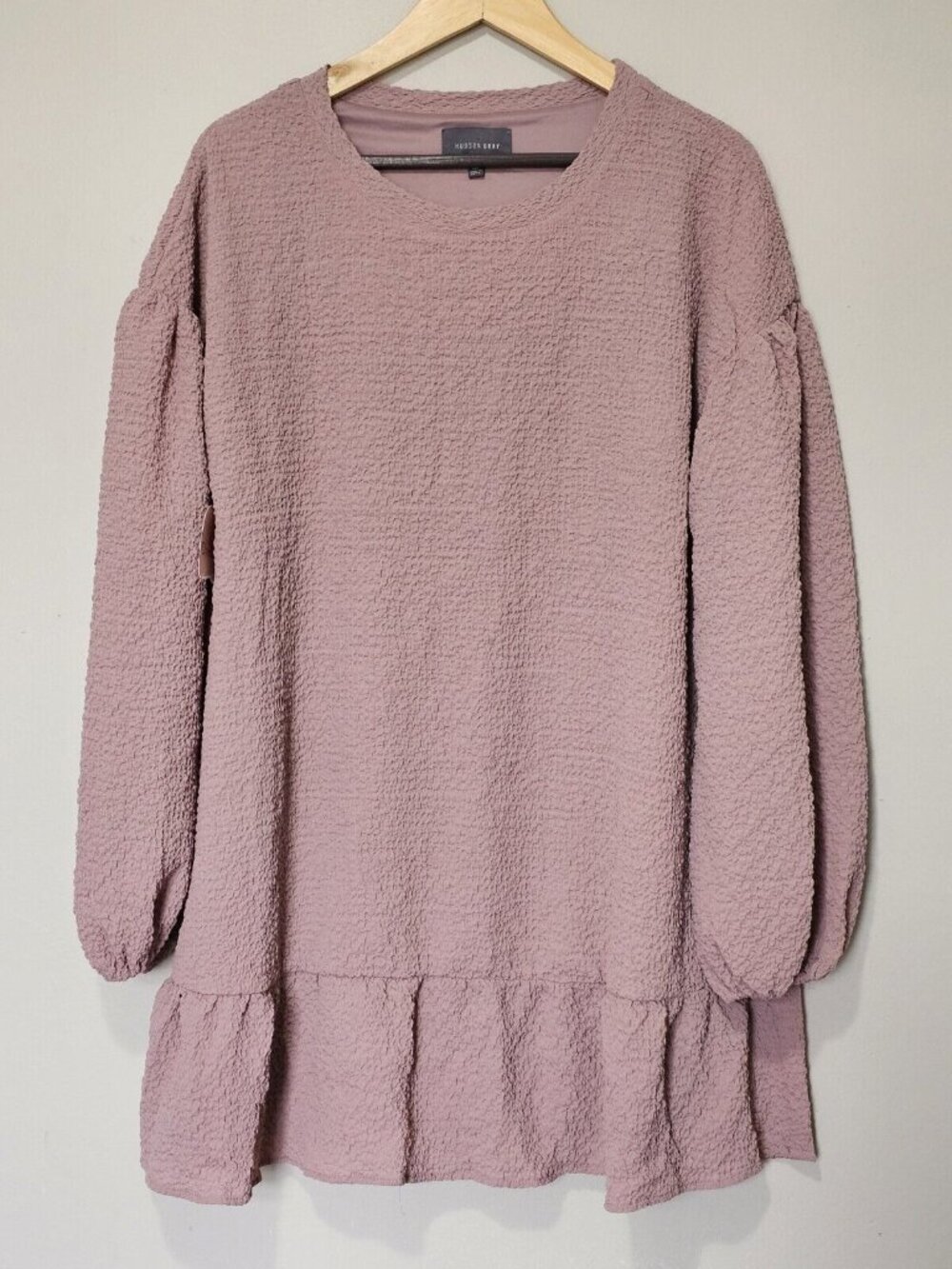 Hudson Gray Womens Dress Size Medium Mauve Pink Long Sleeve Boho Mini Dress